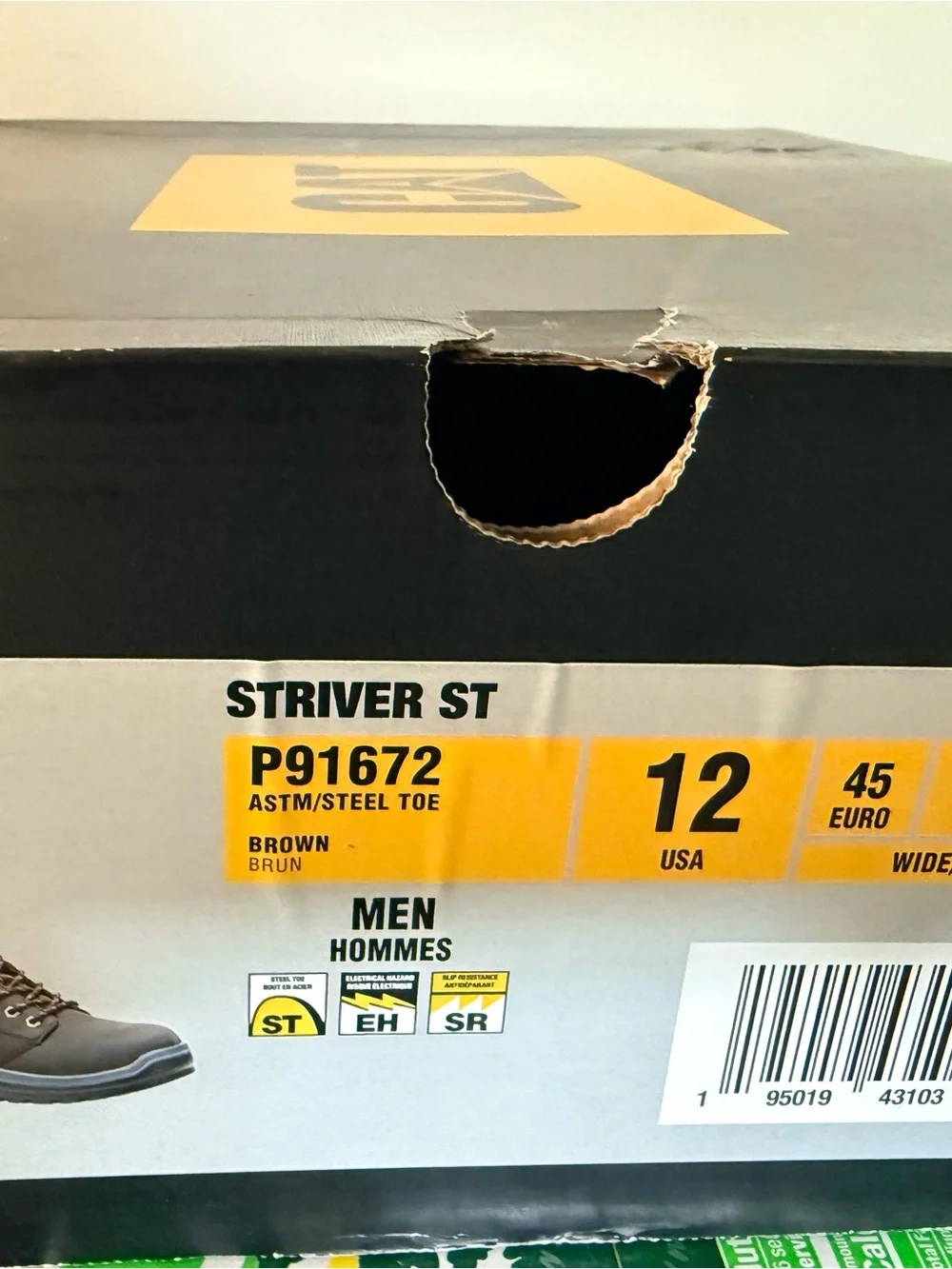 Caterpillar Brown and Yellow Men's Work Boots - Lace-Up Safety Boots